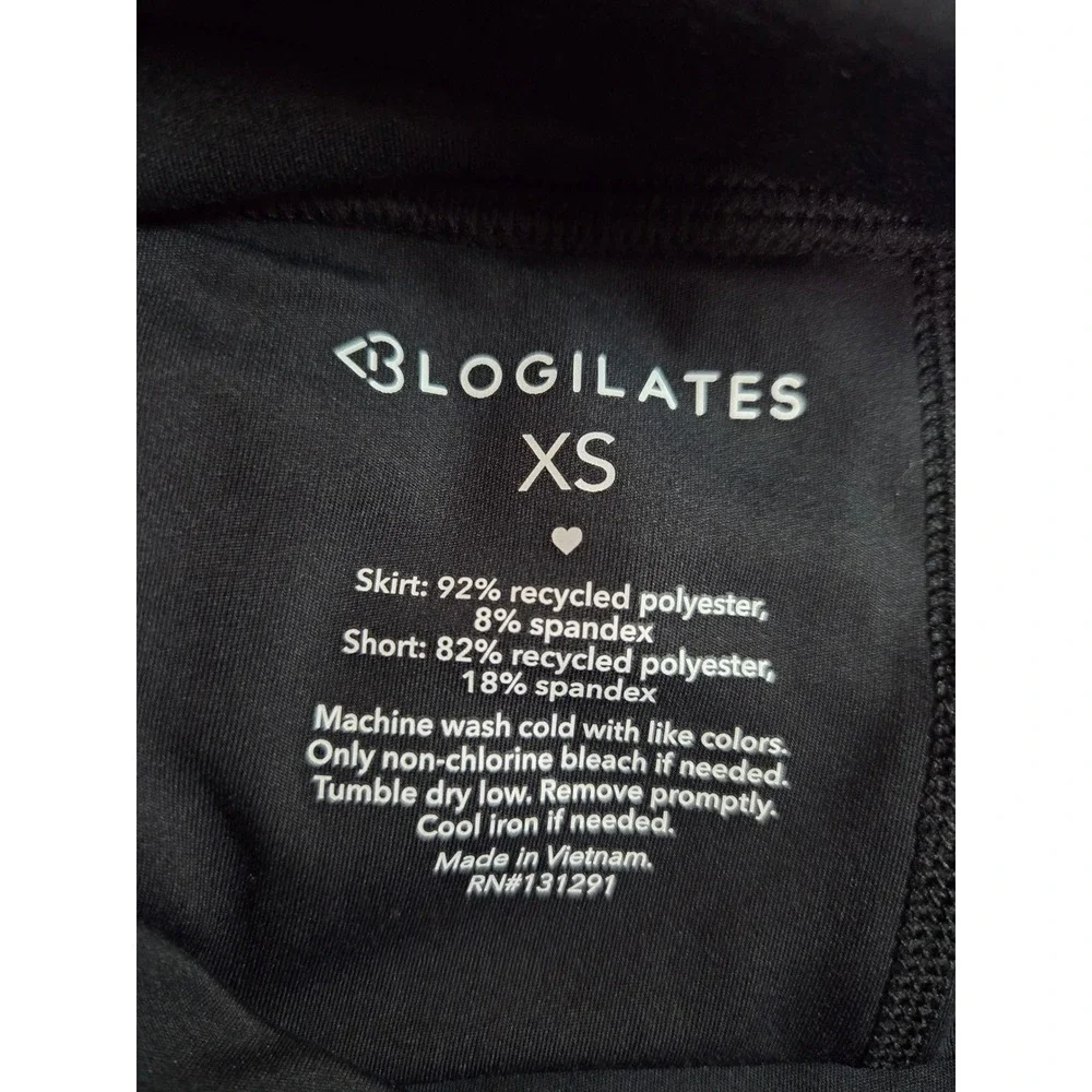 Blogilates Ballerina Skort Black Tiered Mesh Athletic Skirt XS New